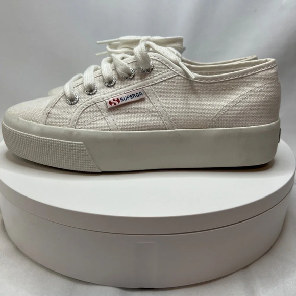 Superga White Platform Sneakers Size 4.5 – Canvas – New with Tags - Picture 4 of 12